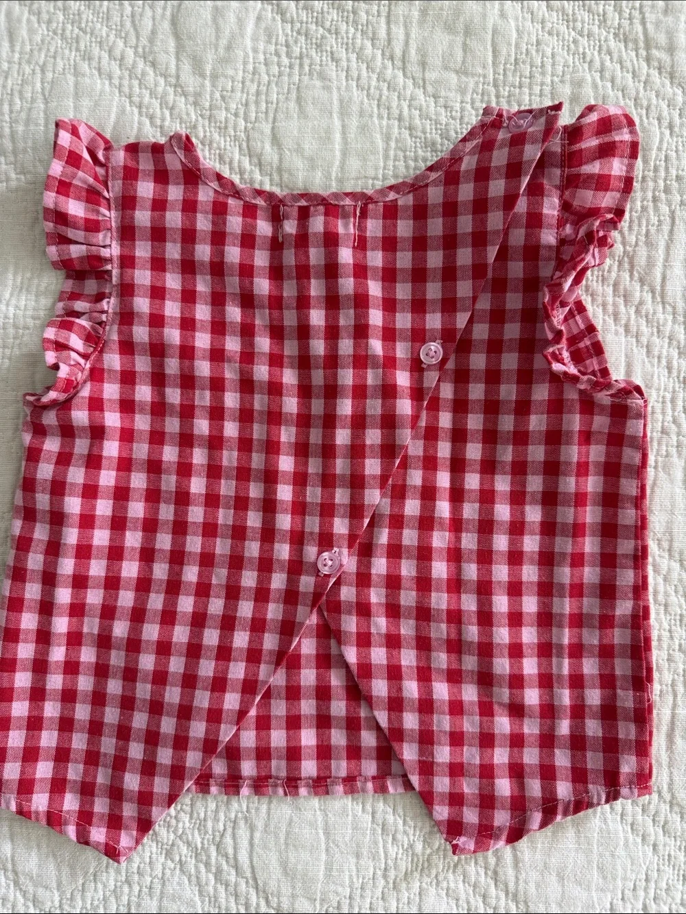 Btween Pink Gingham Wide-Leg Pants and Top and denim floral pink pinafore Sz 5